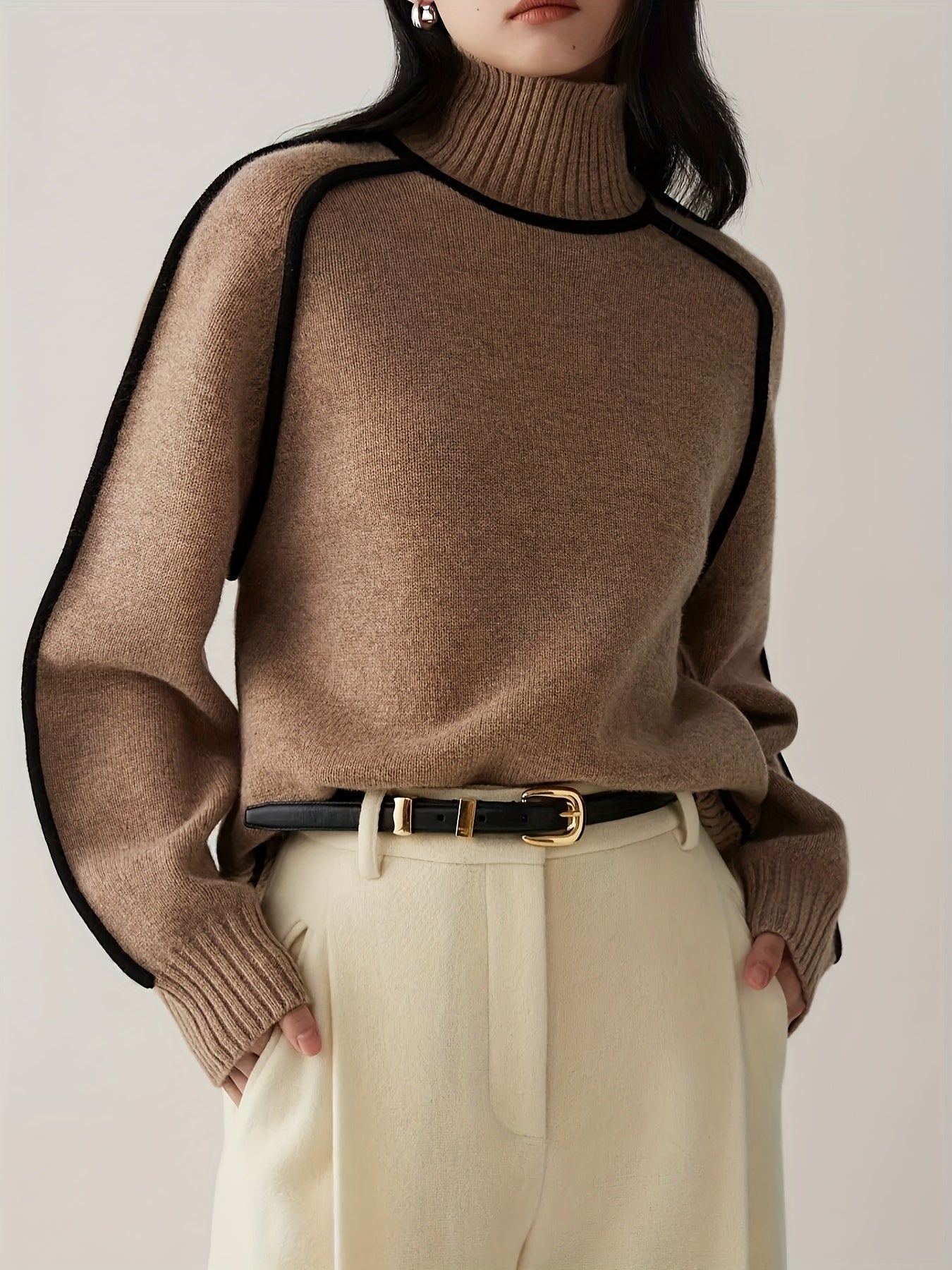Classic Cozy Long Sleeve Winter Sweater - BritishElegance