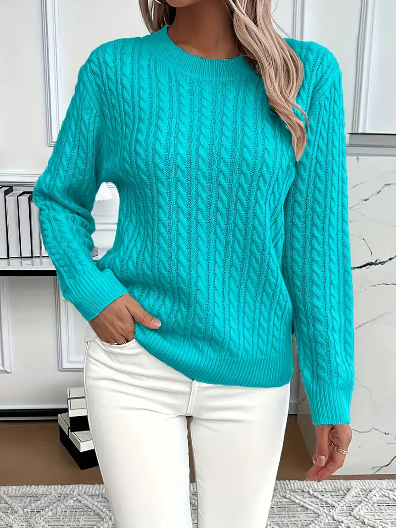 Cozy Women's Cable Knit Long Sweater