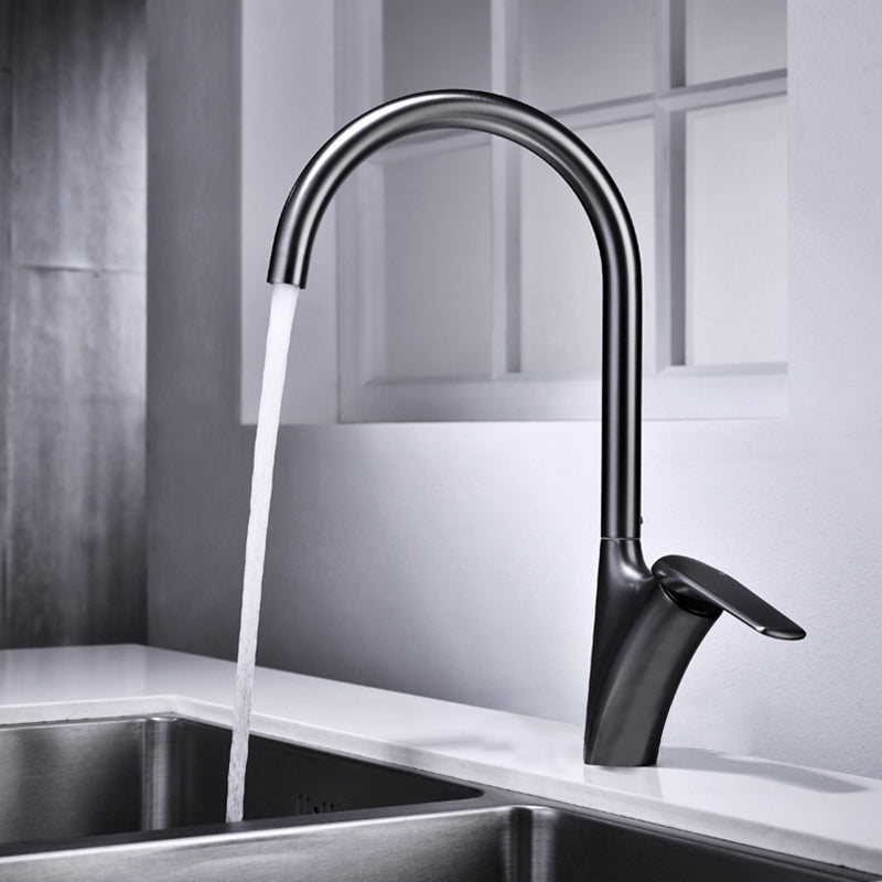 Stainless Steel Kitchen Faucet With Rotating Nozzle - BritishElegance