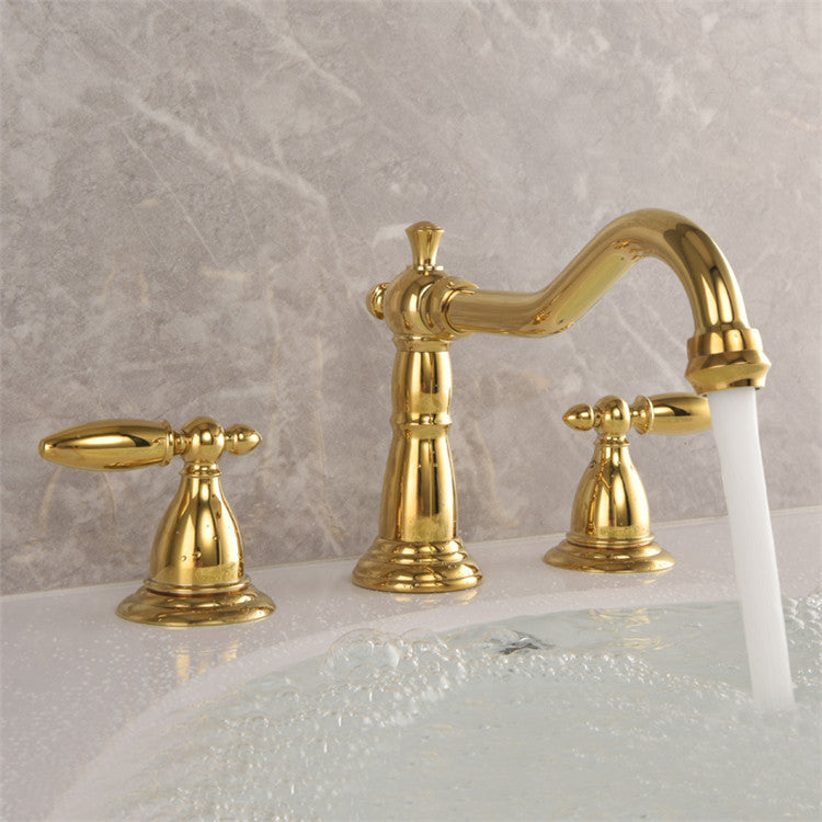 Classic Brass Two Handle Bathroom Faucet - BritishElegance