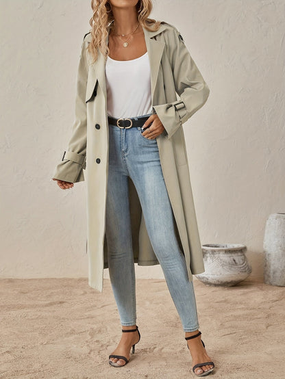Rovanni – Women’s Long Double-Breasted Trench Coat
