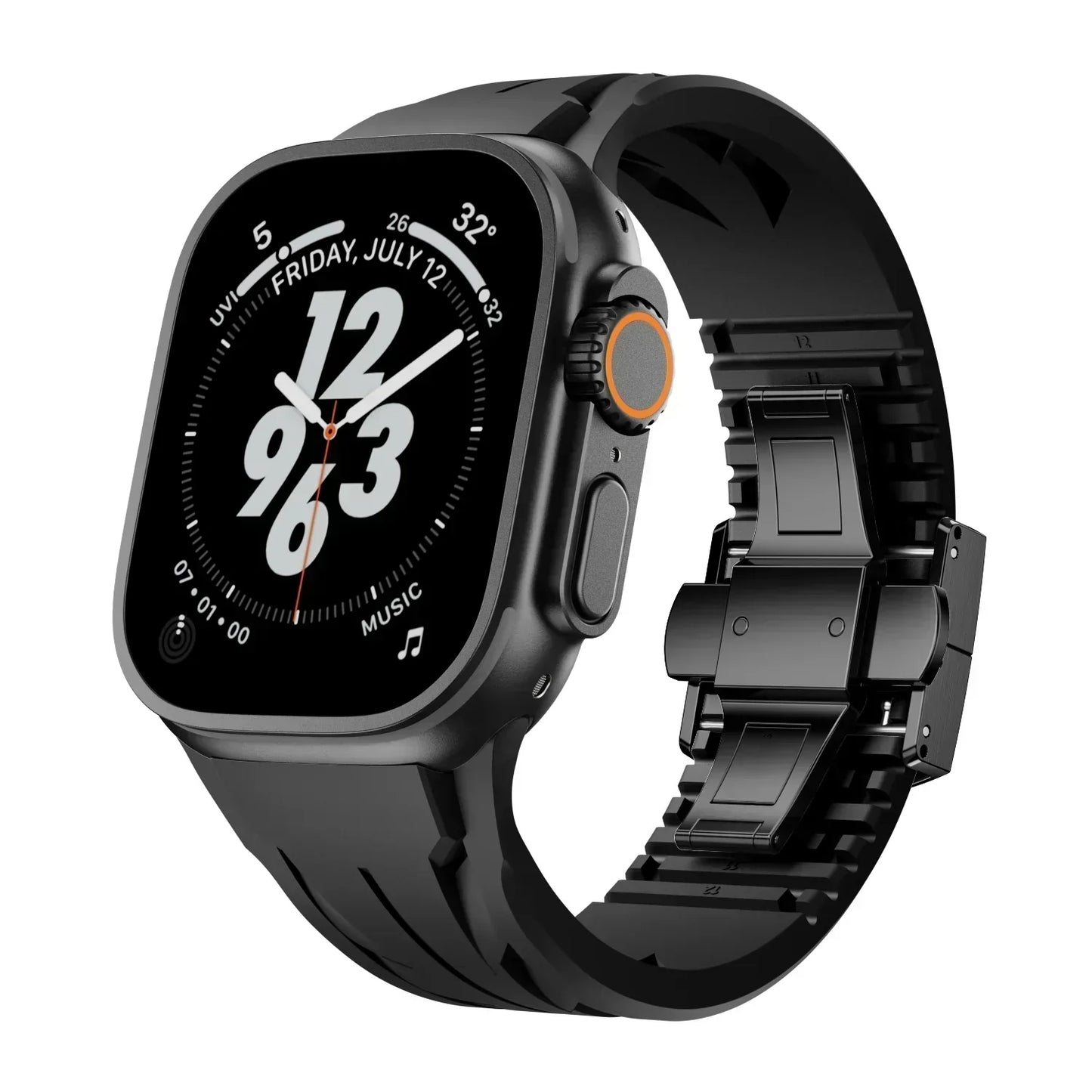 Soft Rubber Apple Watch Band With Metal Clamp