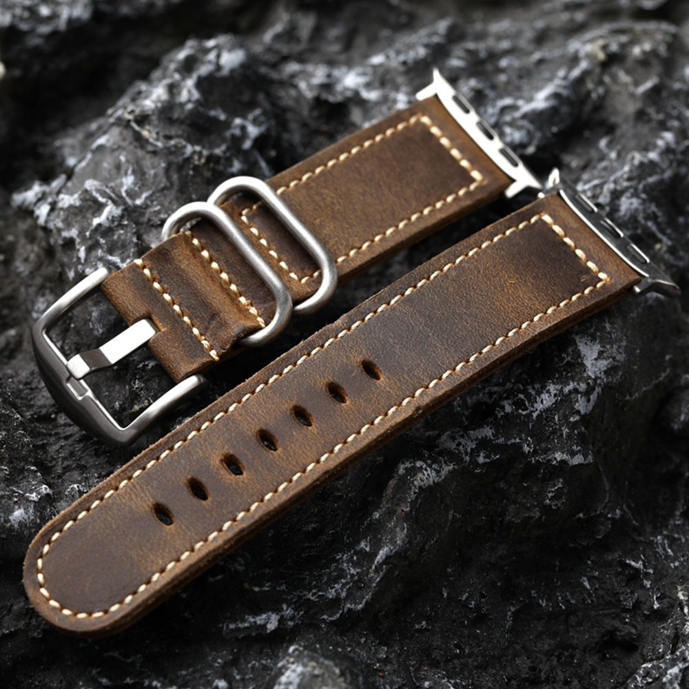 Classic Genuine Leather Apple Watch Strap - BritishElegance