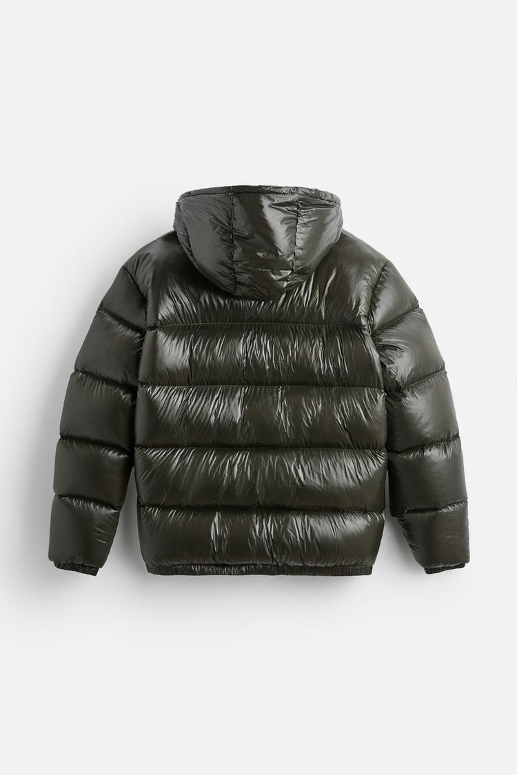 Men’s Modern Glossy Design Hooded Puffer Jacket