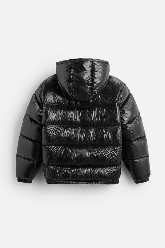 Men’s Modern Glossy Design Hooded Puffer Jacket