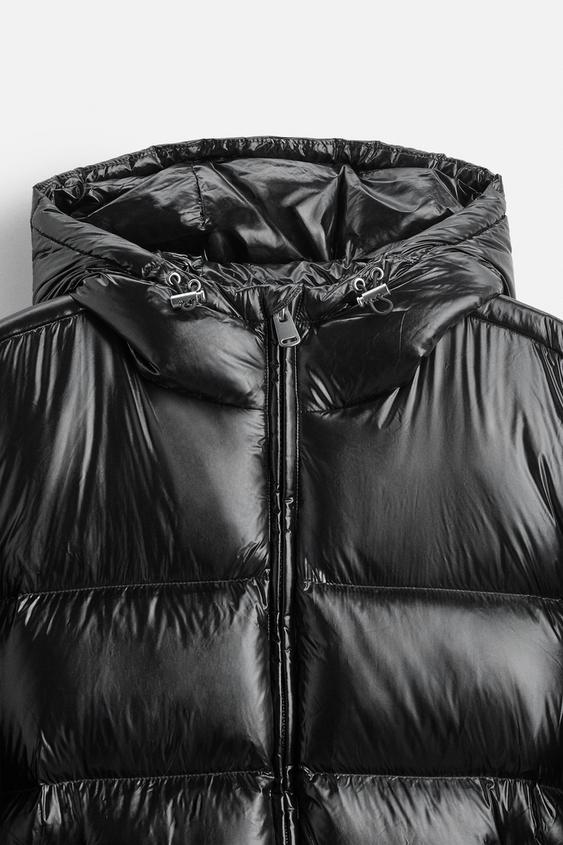 Men’s Modern Glossy Design Hooded Puffer Jacket
