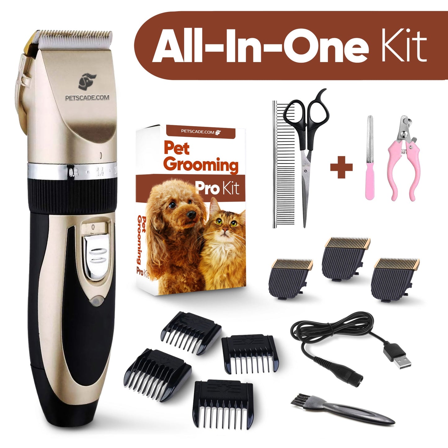 Pet Grooming Fur Care Brush Kit