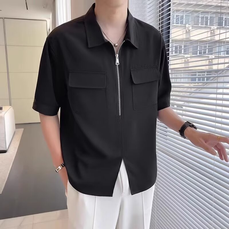 Relaxed Fit Men's Zipper Casual Shirt - BritishElegance