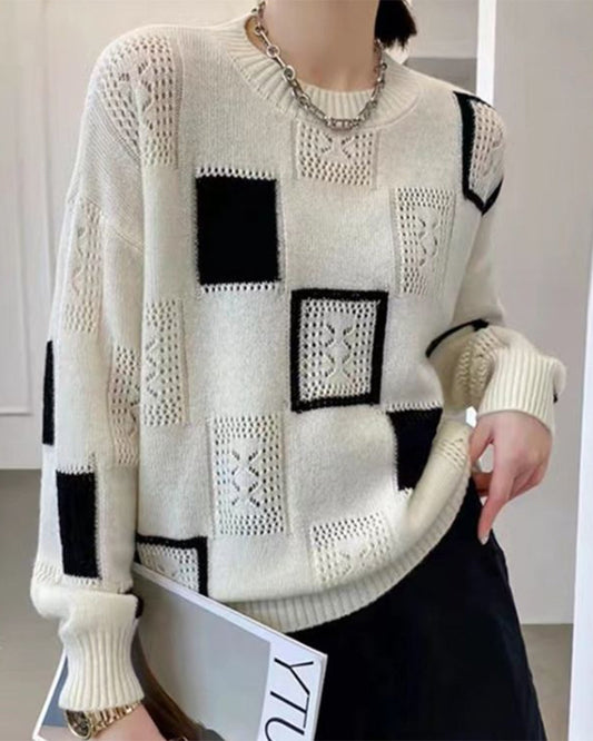 Classic Cream Crew Neck Sweater - BritishElegance