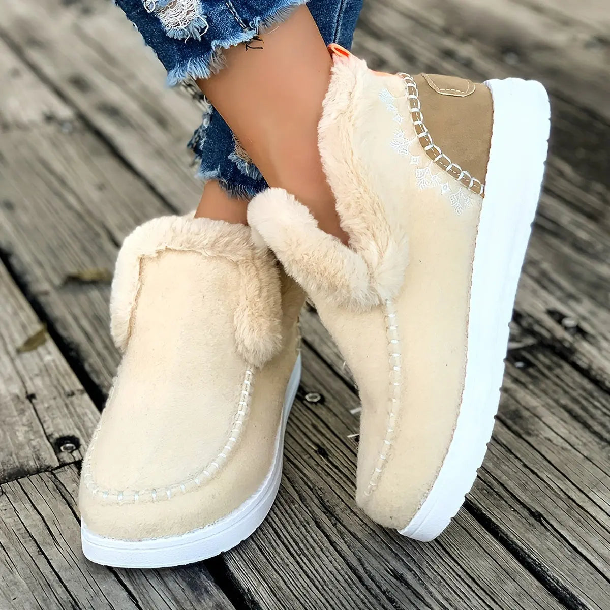 Women’s Fleece-Lined Winter Slippers – Soft Shoes