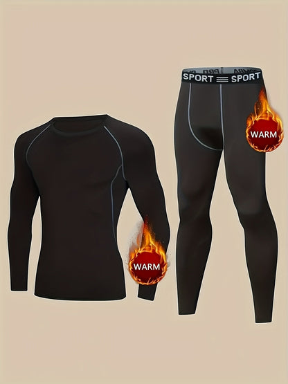 Men's Thermal Underwear Set – Fleece Lined Base Layer for Winter Sports, Skiing & Hunting