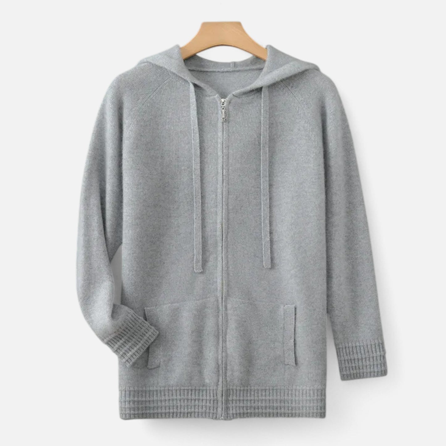 Cozy Cable Knit Hooded Zip Sweater