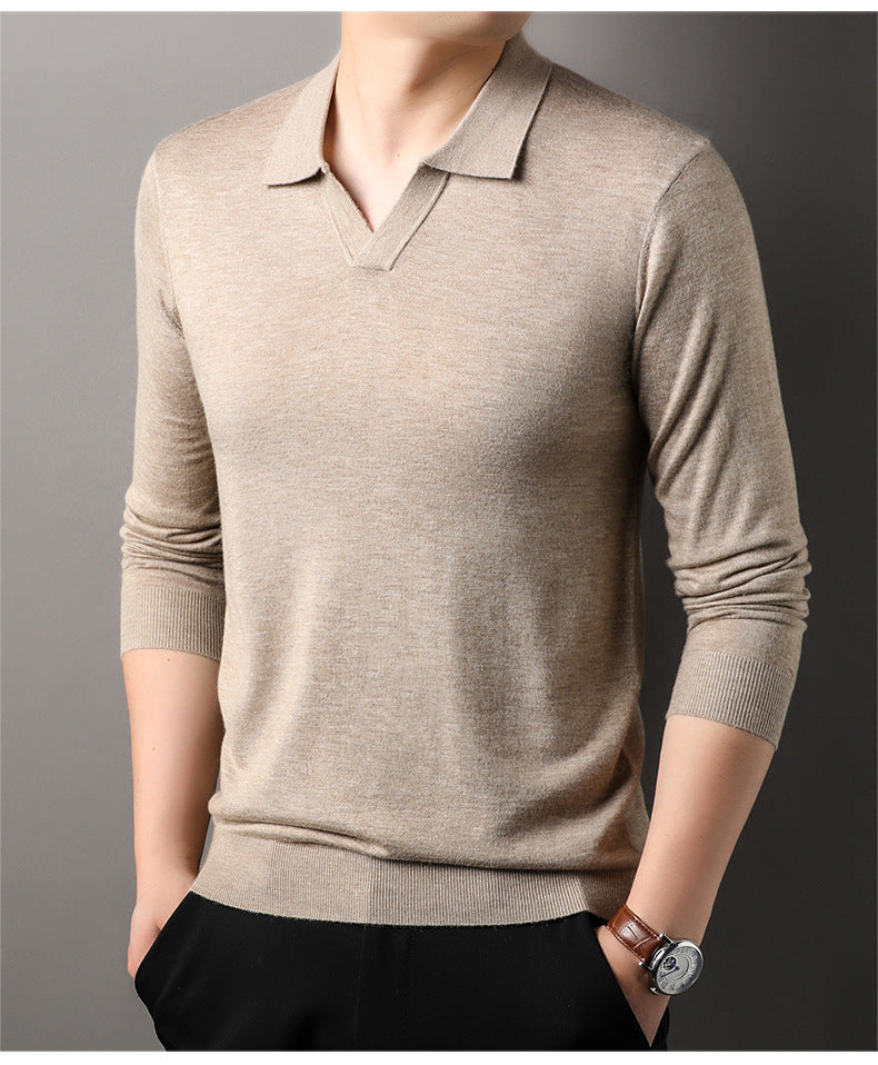 Classic Men's V-Neck Polo Shirt - BritishElegance