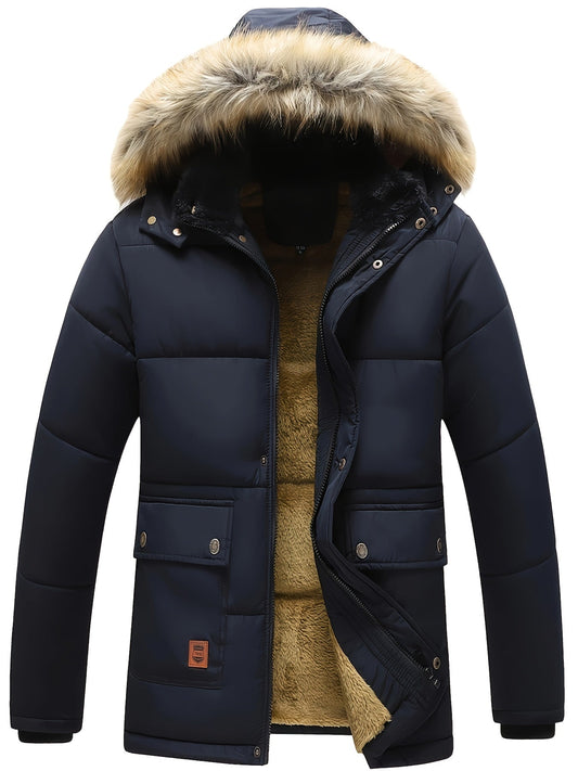 Warm Men's Quilted Puffer Hoodie Jacket - BritishElegance