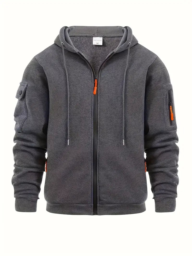 Men's Practical Zip Hoodie with Pockets