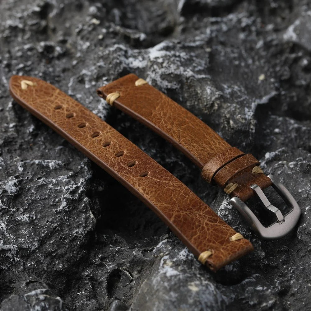 Rustic Leather Woven Belt Strap