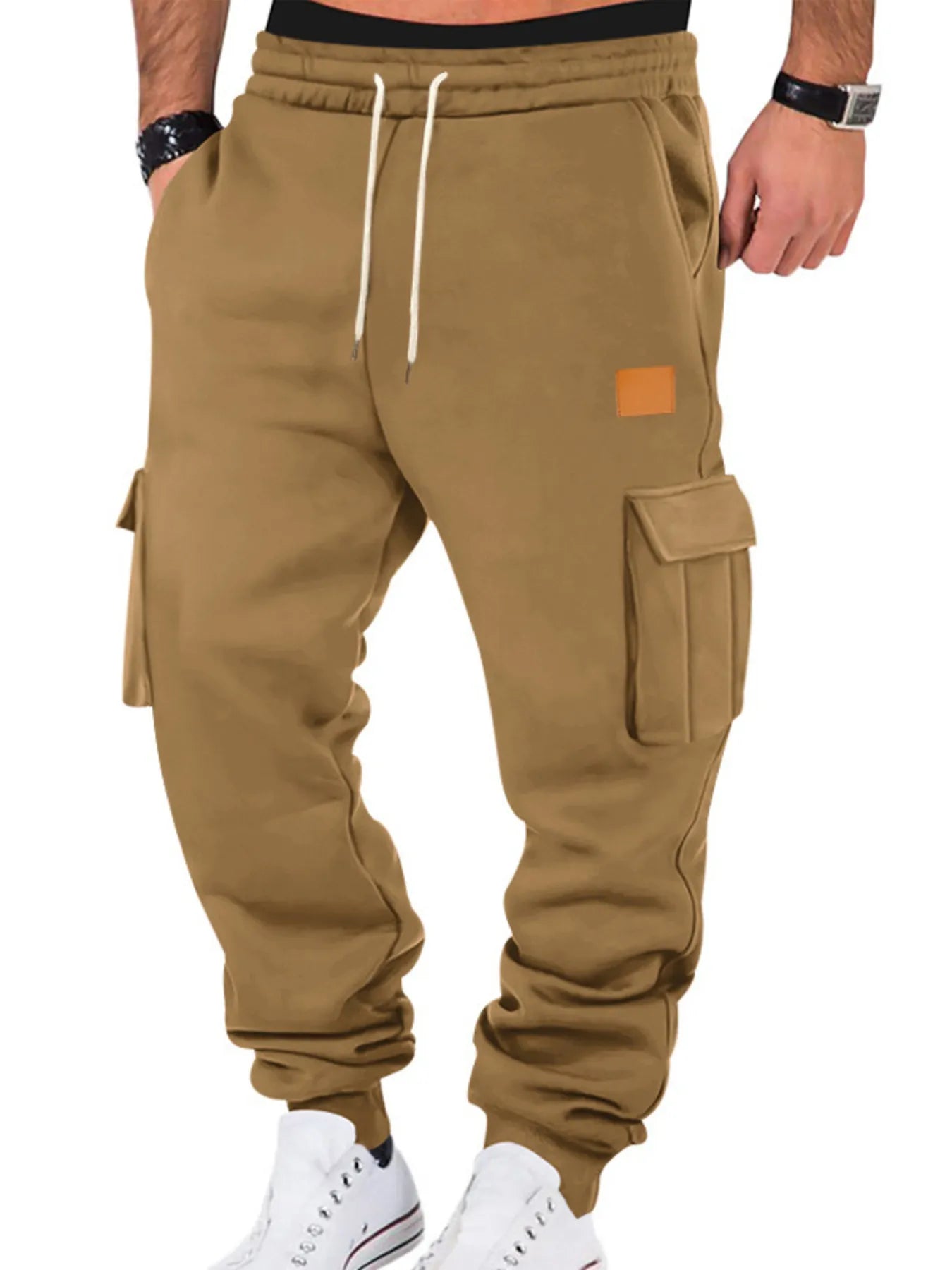 Men's Relaxed Fit Elastic Waist Cargo Joggers Plus Size
