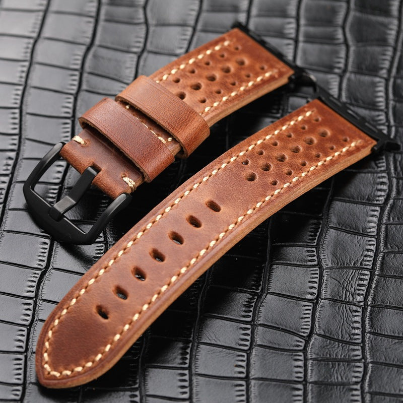 Leather Racing Watch Band - BritishElegance