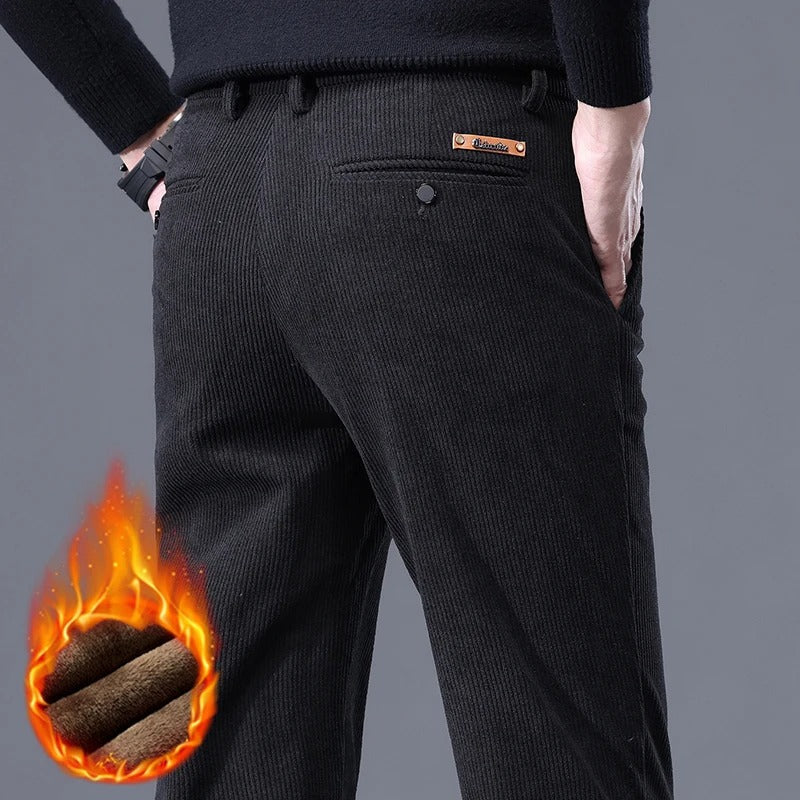 Warm Insulated Corduroy Pants for Cold Days - BritishElegance