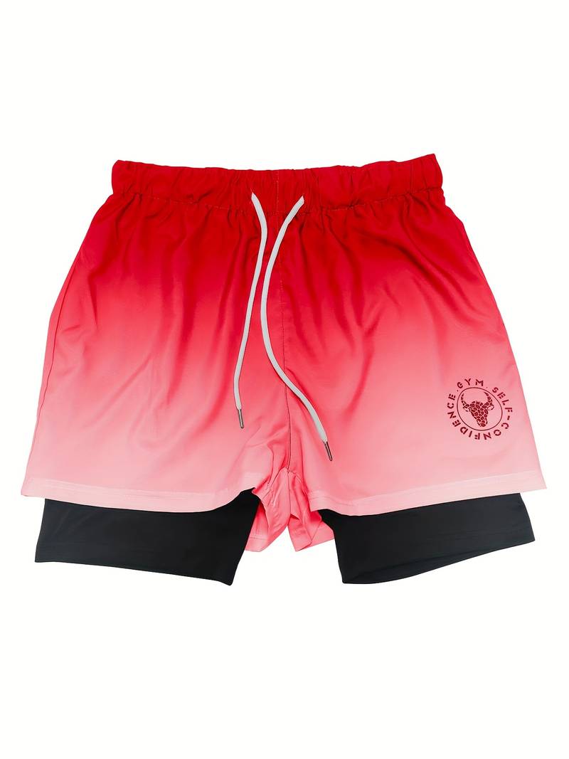 Men's Alexander 2-in-1 Ombre Shorts with Double Layer