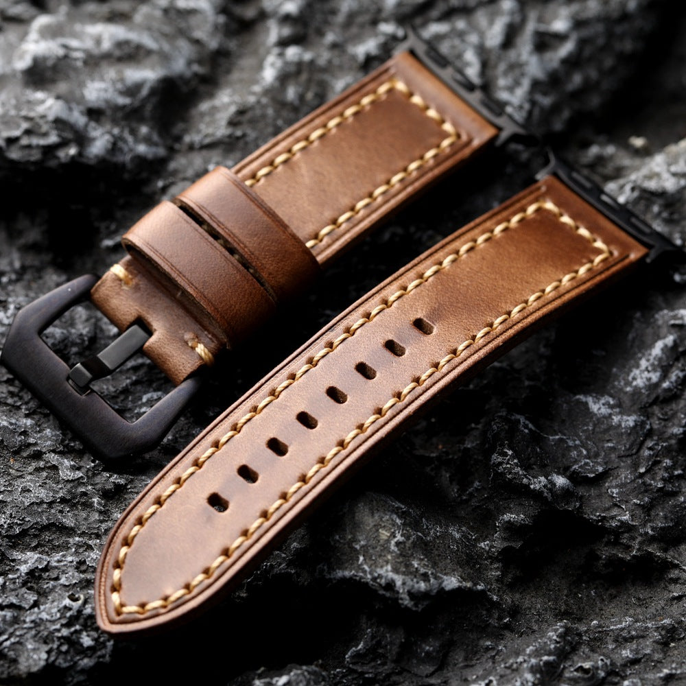 Classic Tan Leather Band for Apple Watch - BritishElegance