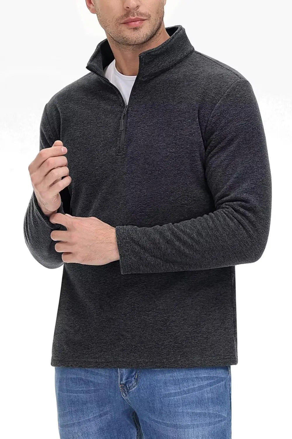 Cozy Fleece Pullover with Half Zip - BritishElegance