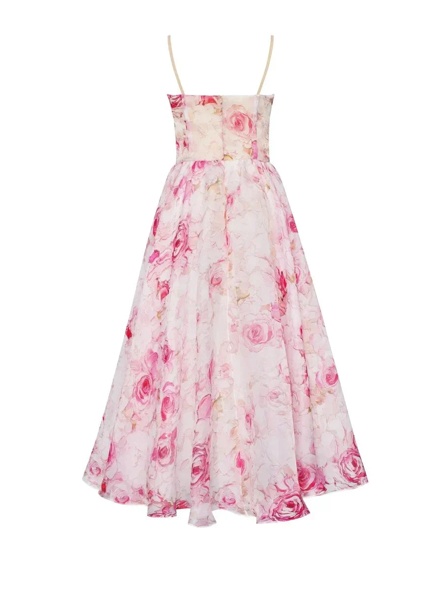 Ladies' Stylish Floral Long Dress with Slimming Fit