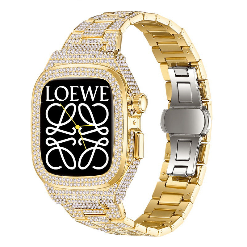 Sparkling Crystal Metal Band for 44/45mm Apple Watch