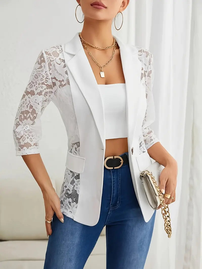 Chic White Lace Jacket for Women