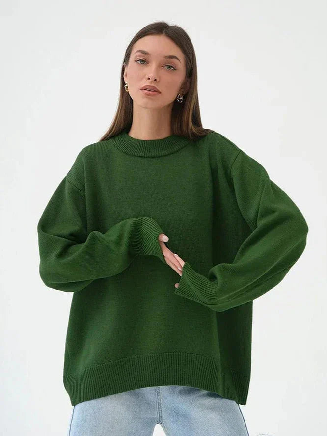 Cozy Women's Large Knit Winter Sweater - BritishElegance