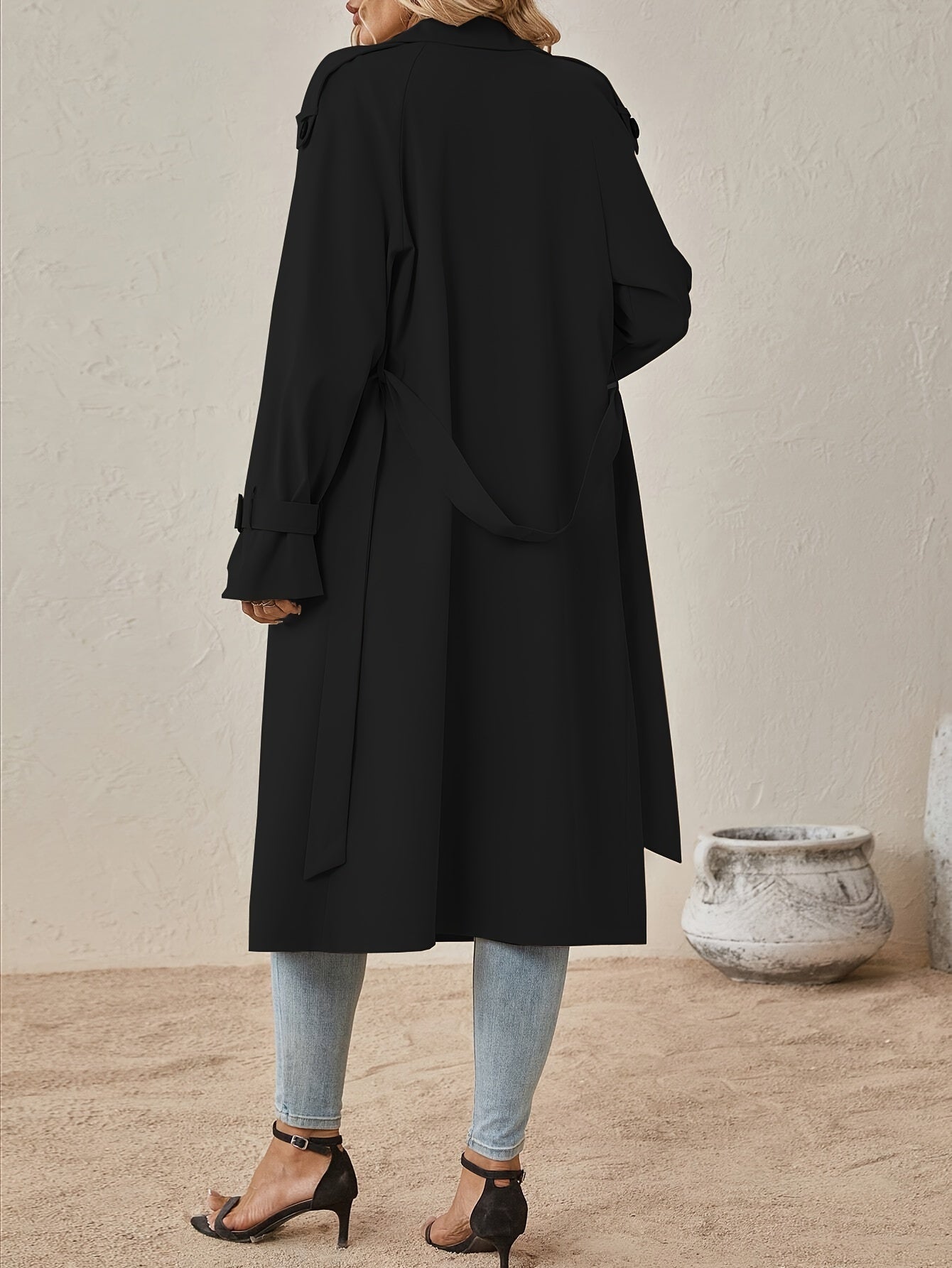 Rovanni – Women’s Long Double-Breasted Trench Coat