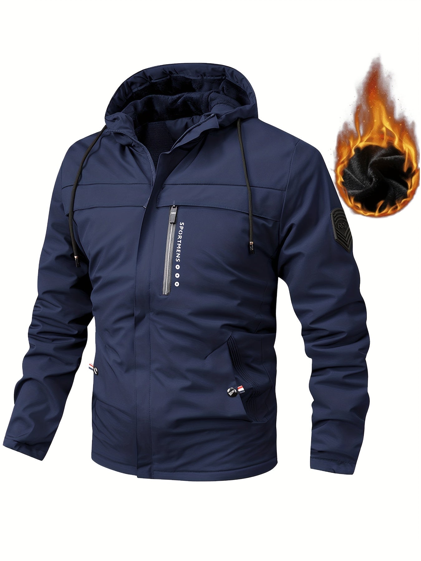 Waterproof Mens Fleece Hooded Outdoor Jacket