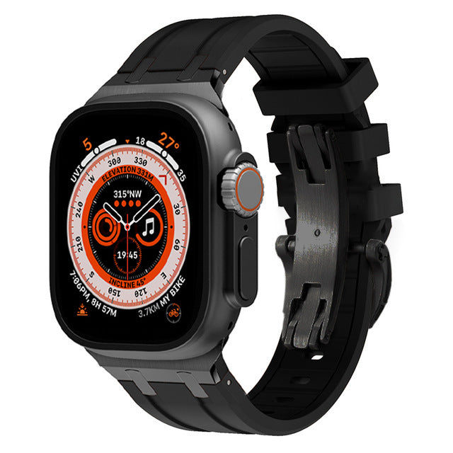 Durable Silicone Strap for Apple Watch with Metal Clamp