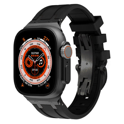Durable Silicone Strap for Apple Watch with Metal Clamp