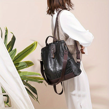 Bag backpack for women made from vegan PU leather with a secure design