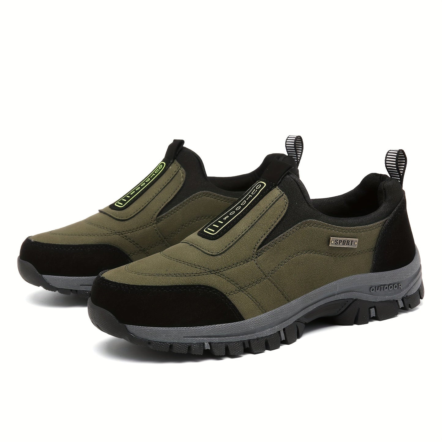 Men’s Slip-On Hiking Shoes – Lightweight Outdoor Walking Shoes with Cushioned Sole