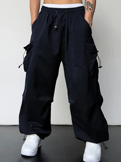 Comfortable Dark Grey Baggy Cargo Pants for Men