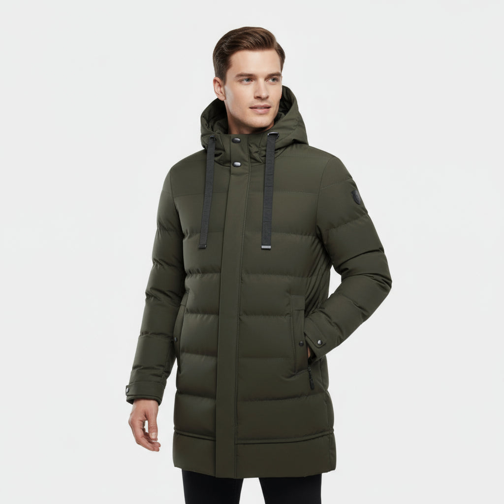 Warm Men's Puffer Parka Coat Waterproof Winter Jacket