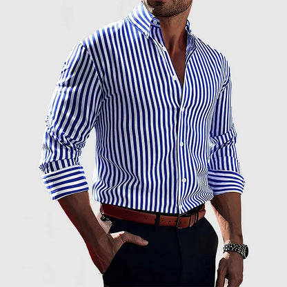 Slim Fit Classic Stripe Dress Shirt - BritishElegance