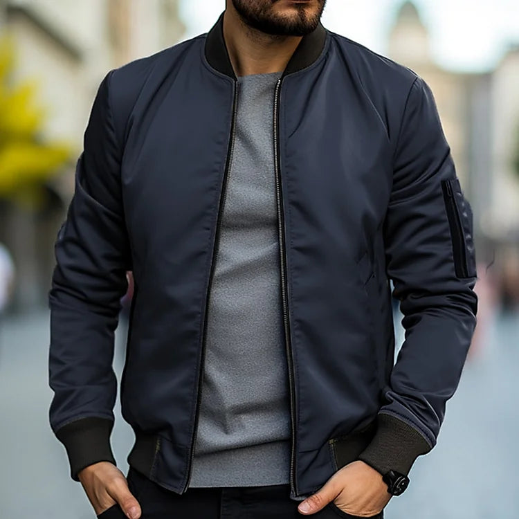 Men's Slim Fit Casual Bomber Jacket - BritishElegance