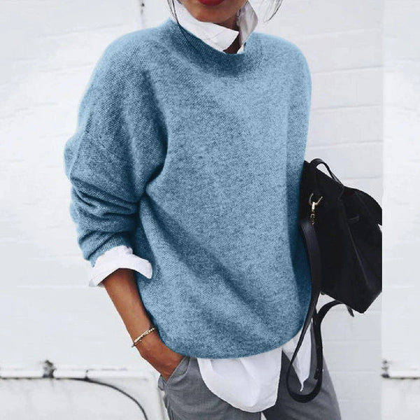 Warm Women's Cashmere Crew Neck Winter Sweater