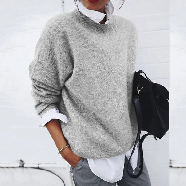 Warm Women's Cashmere Crew Neck Winter Sweater