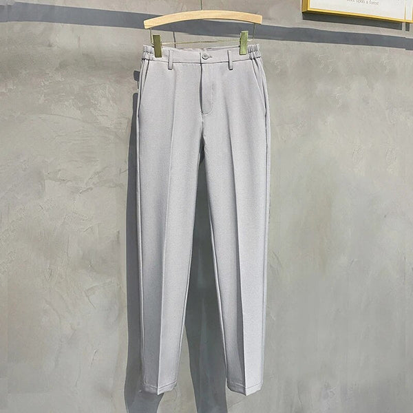 Comfortable Fit Men's Elastic Waist Smart Trousers - BritishElegance