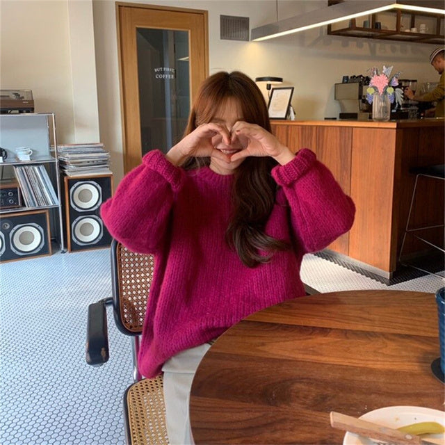 Women's Cozy Crew Neck Winter Knit Sweater