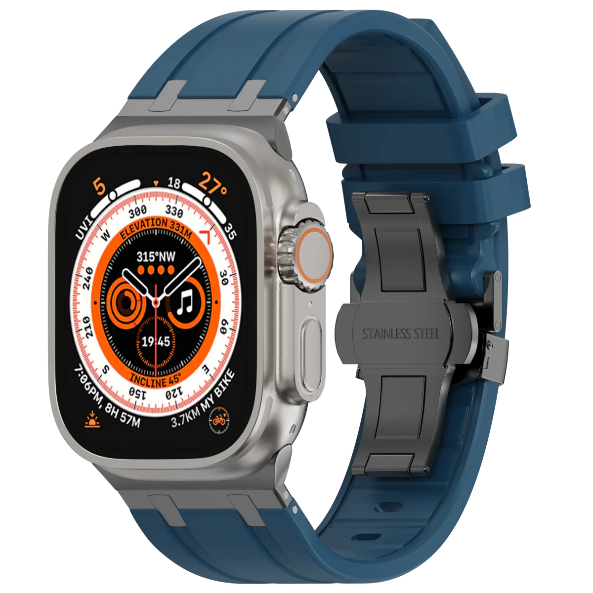 Soft Silicone Apple Watch Band With Metal Clasp