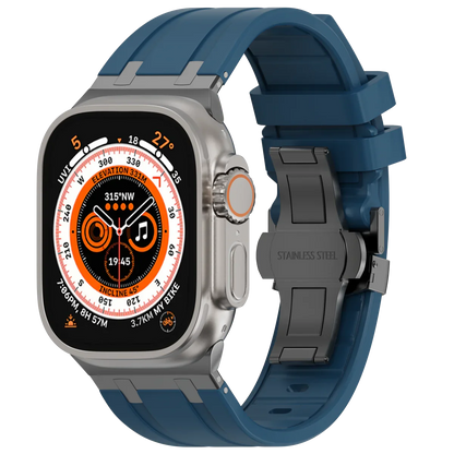 Soft Silicone Apple Watch Band With Metal Clasp