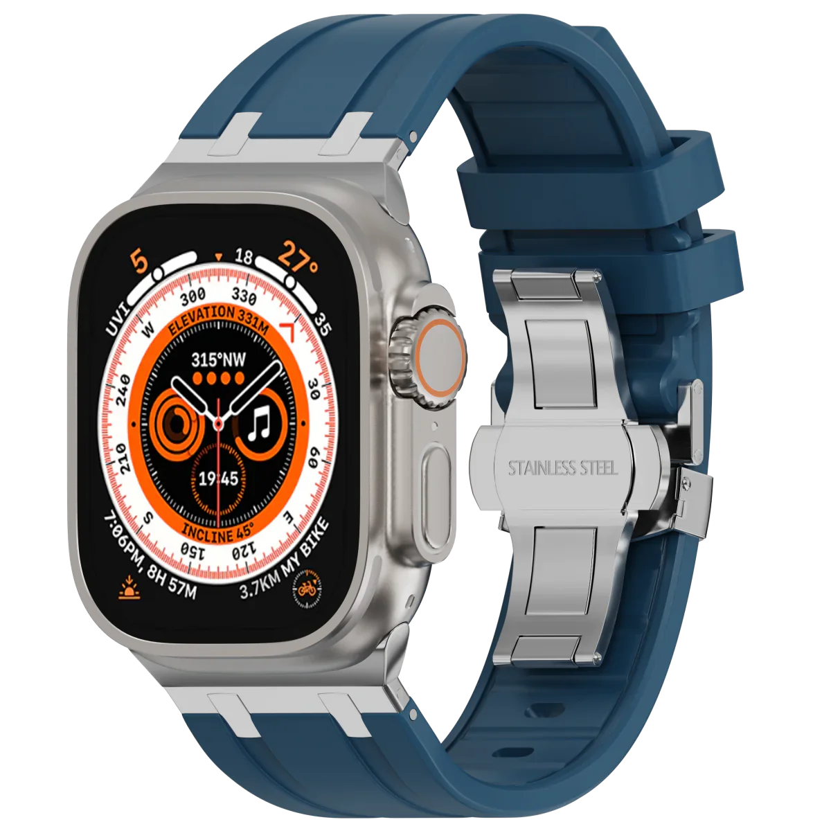 Soft Silicone Apple Watch Band With Metal Clasp