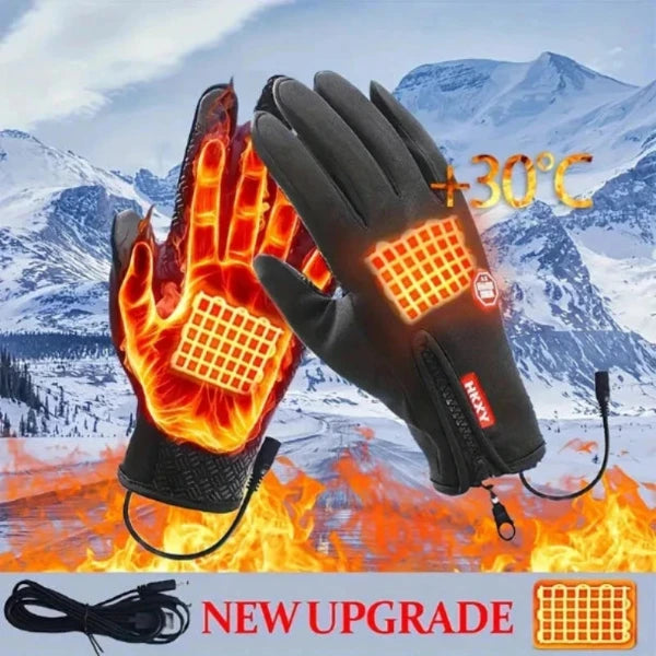 Outdoor Heated Gloves | Windproof & Waterproof – Plus Velvet Warmth
