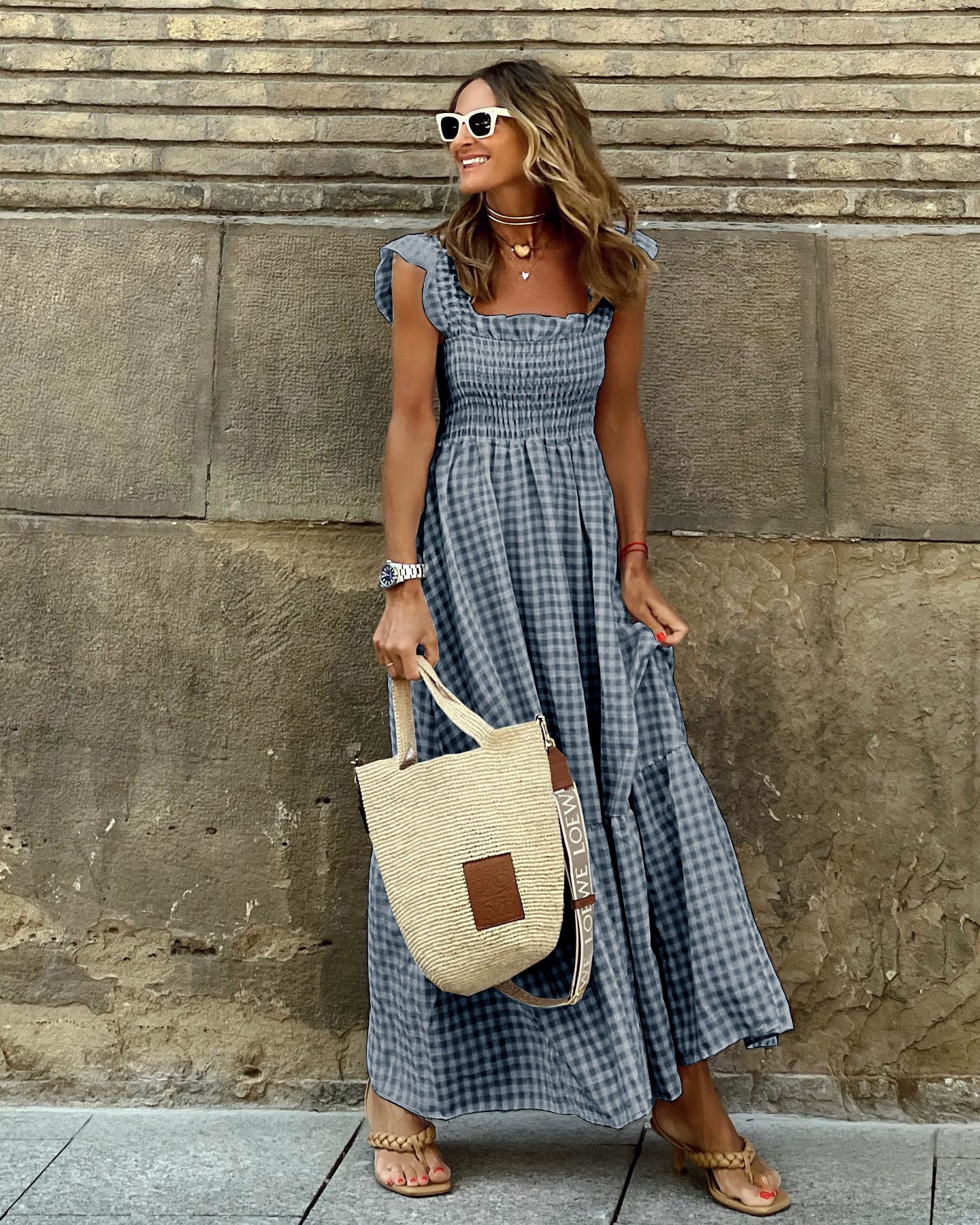 Beautiful Bell Sleeve Smocked Long Dress