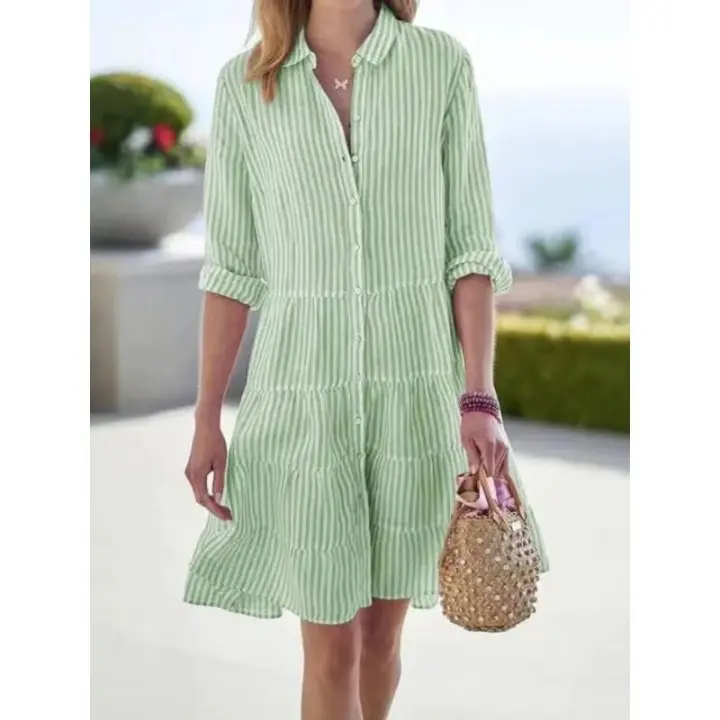Striped Linen Shirt Dress | Lightweight Button-Up Summer Style